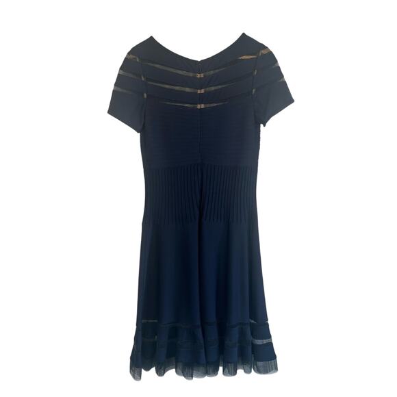 Tadashi Shoji Cocktail Dress Navy Size 10 Short Sleeve - Picture 5 of 11